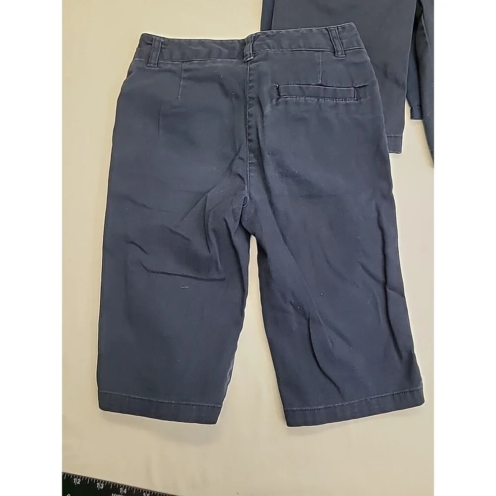 4 Pair Girl's Size 7 Navy Blue Uniform Shorts Cat Jack Arrow Gymboree Adjustable